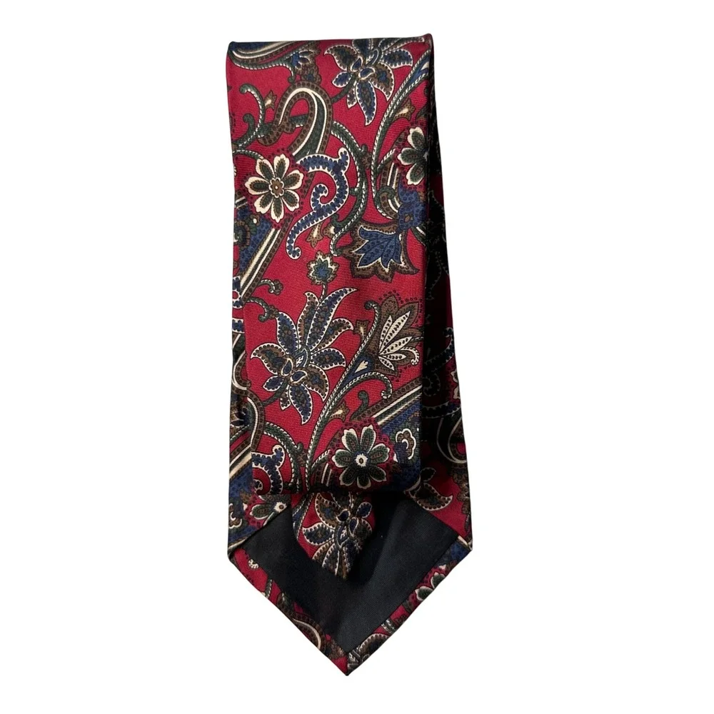 Van Heusen Tie Mens OS Red‎ Paisley 417 Floral Pattern Classic Business Formal